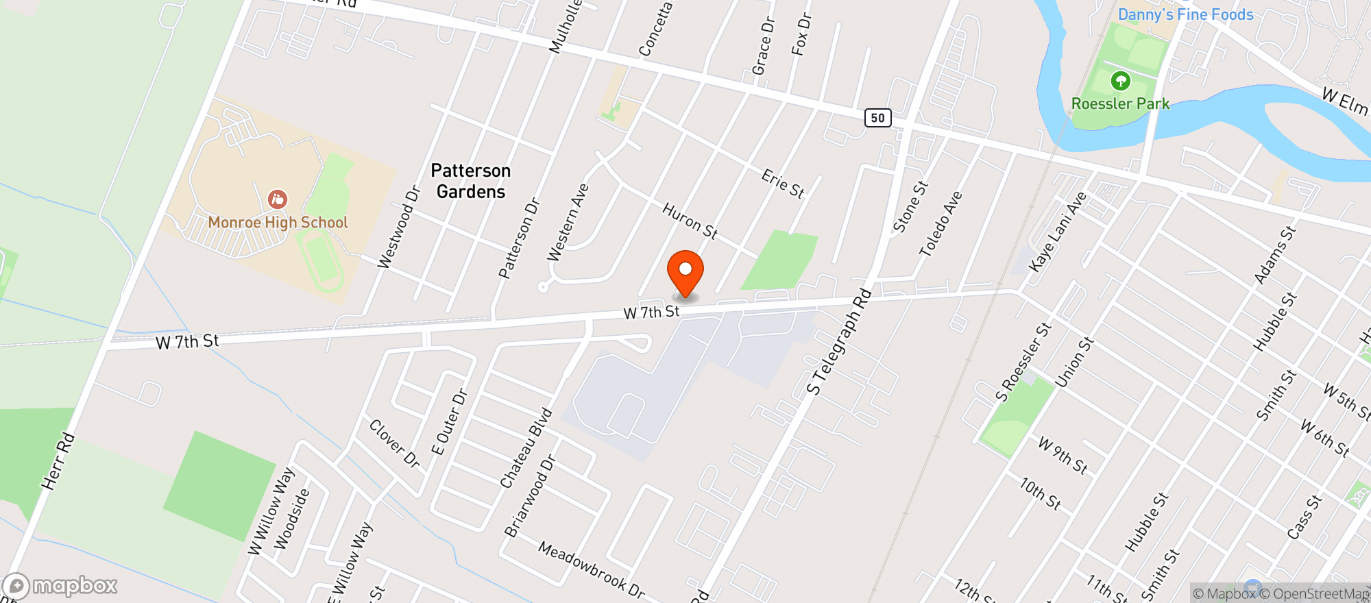 Map showing Sams Stop