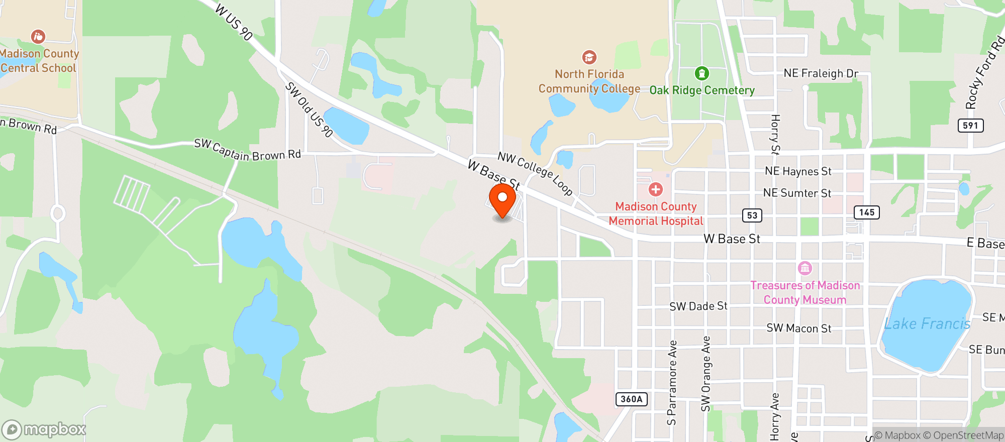 Map showing Winn Dixie