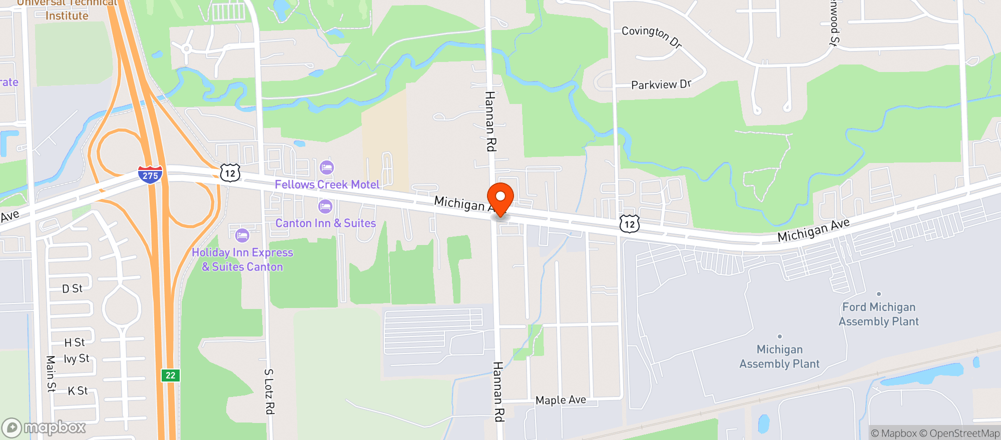 Map showing Michigan Market