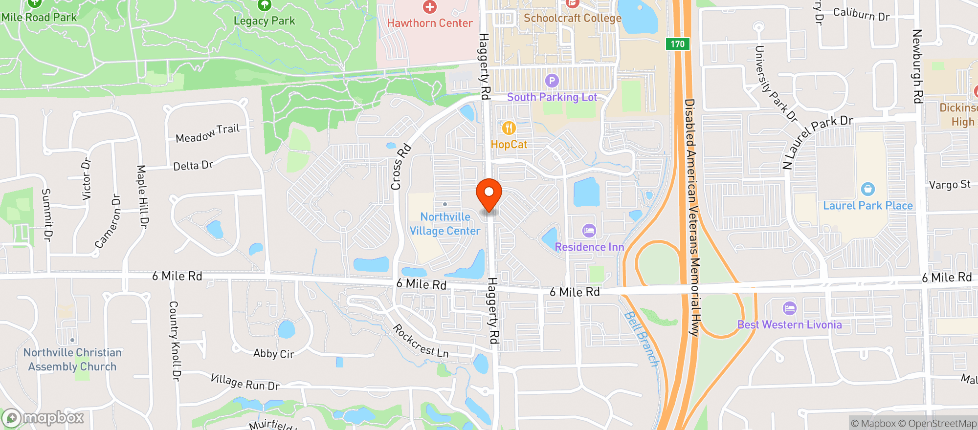 Map showing Hyde Park Prime Steakhouse
