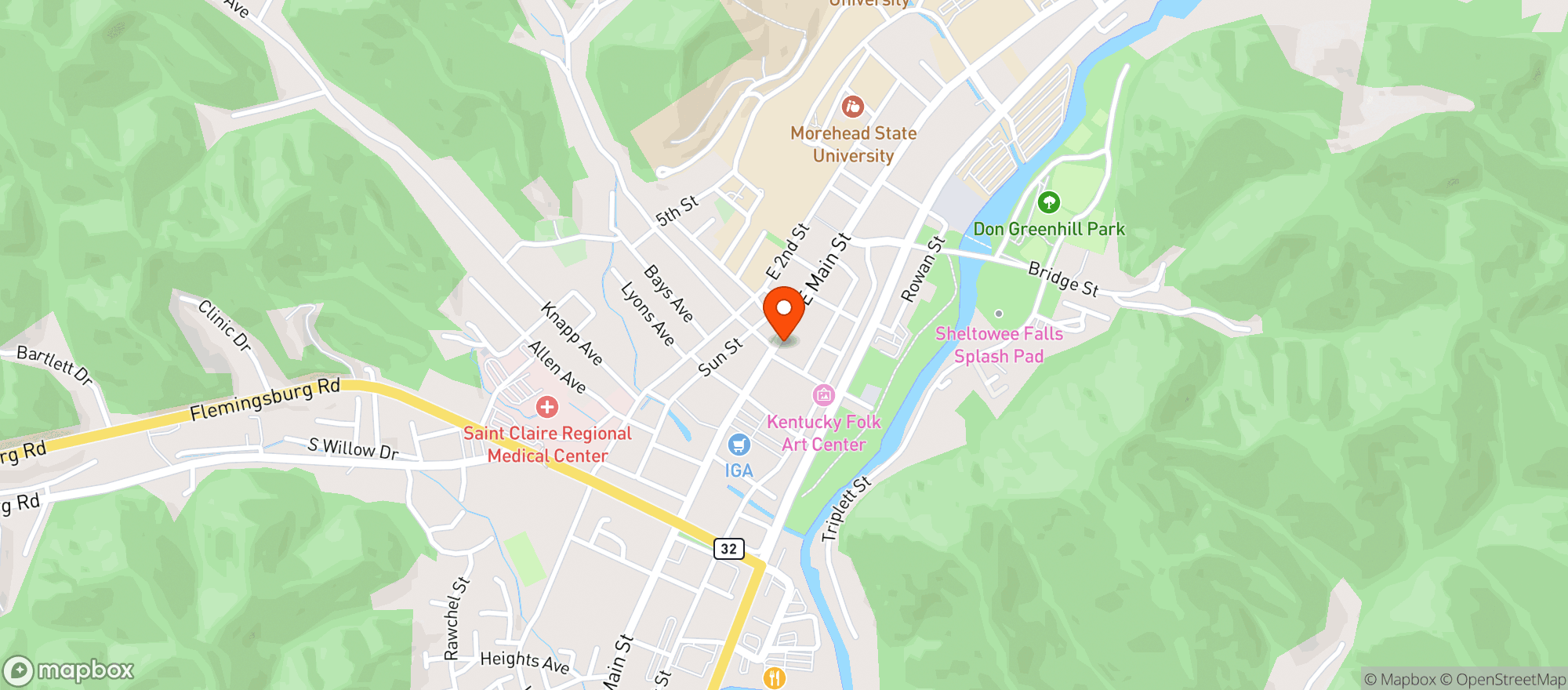 Map showing THE VENUE ON MAIN