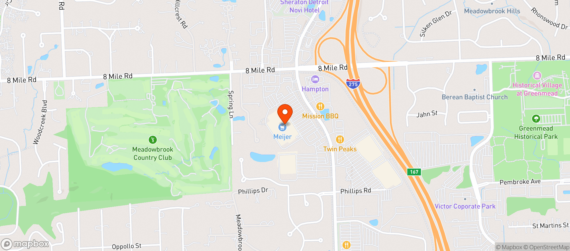 Map showing Meijer