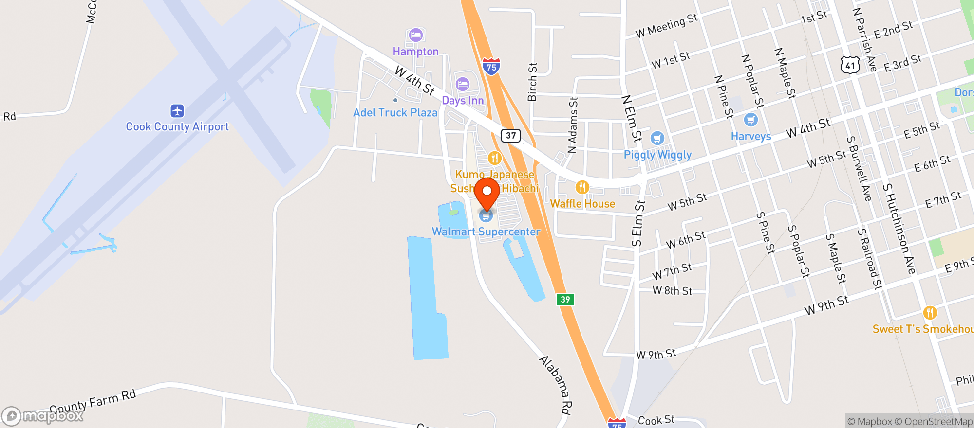 Map showing Walmart Supercenter