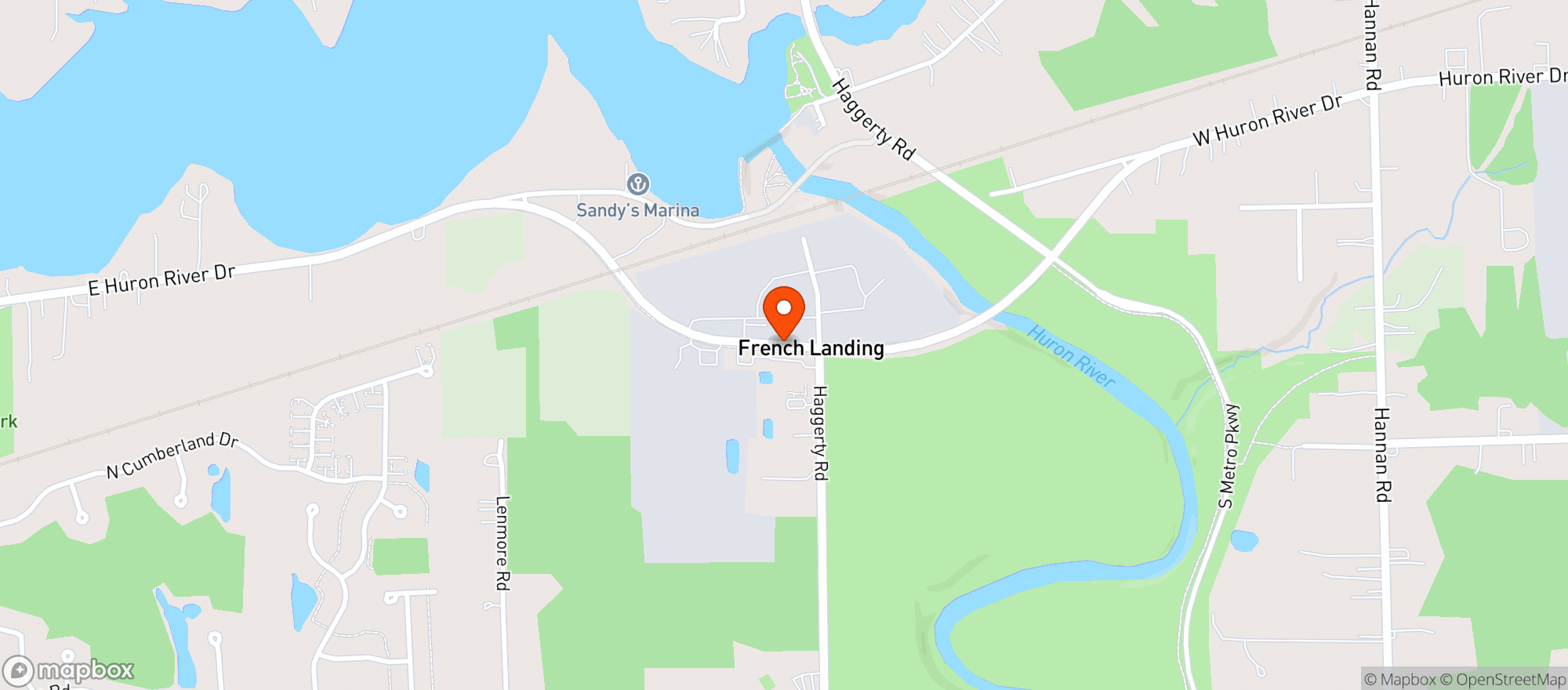 Map showing Metro Park Party Shoppe