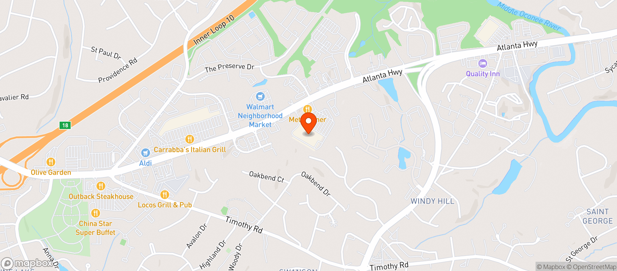 Map showing Target - Athens
