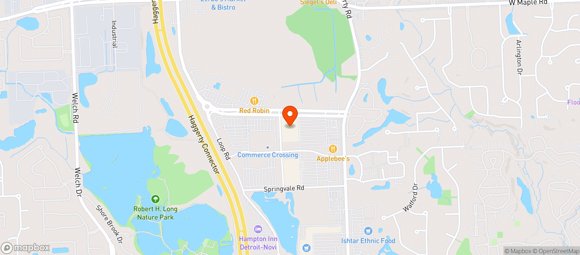 Map showing TARGET - COMMERCE TOWNSHIP