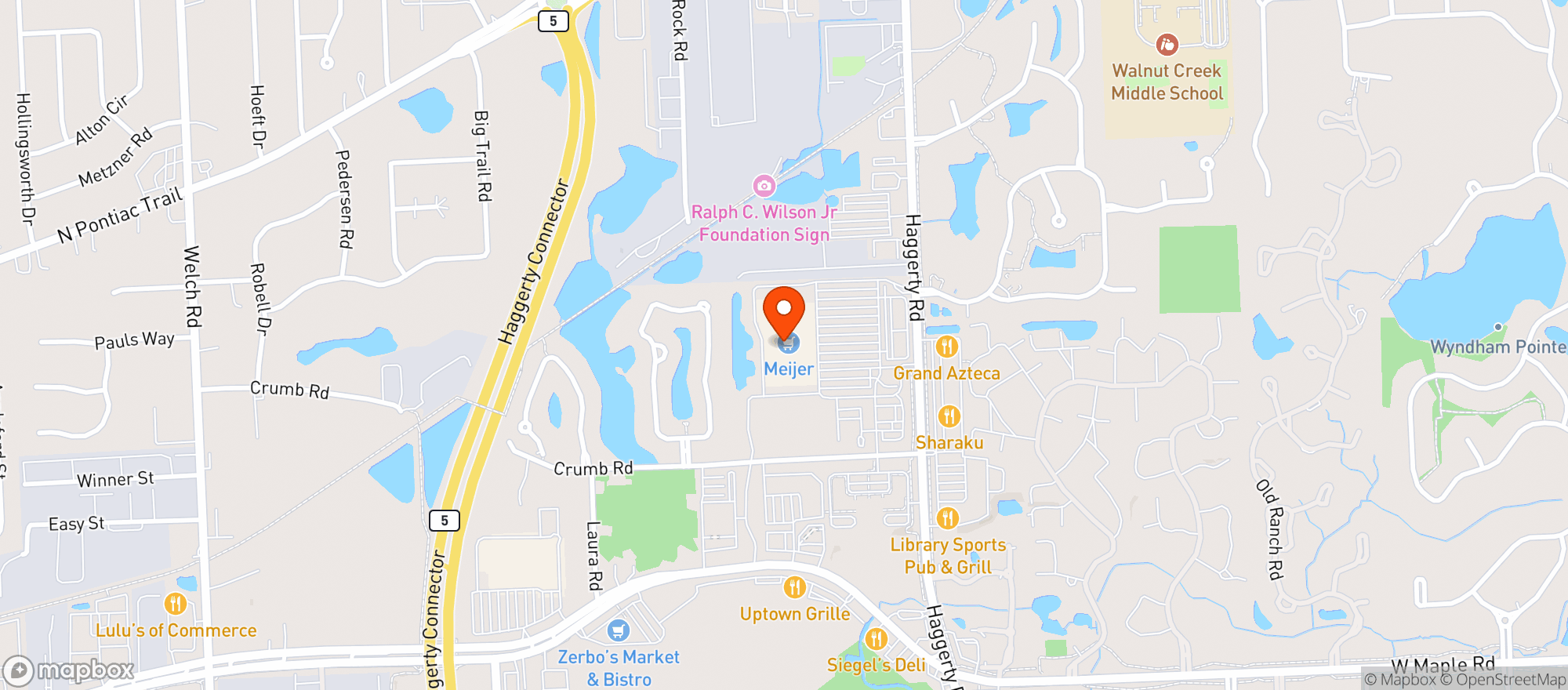 Map showing Meijer