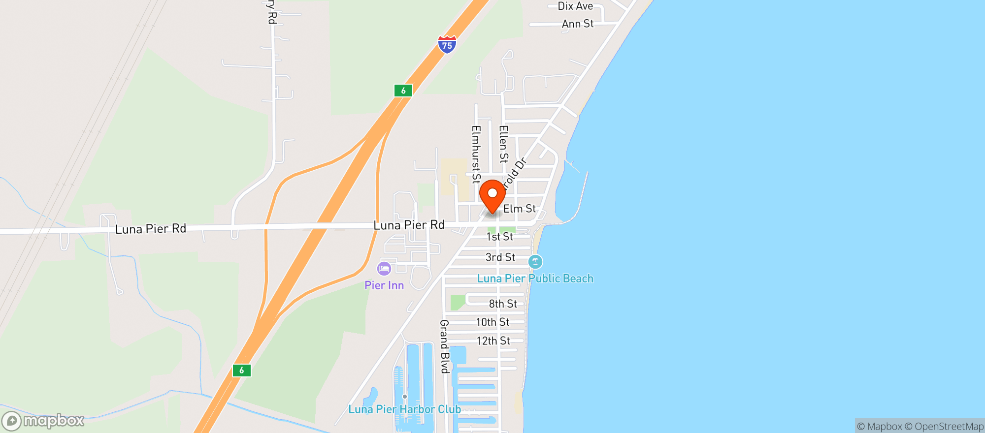 Map showing Luna Pier Market