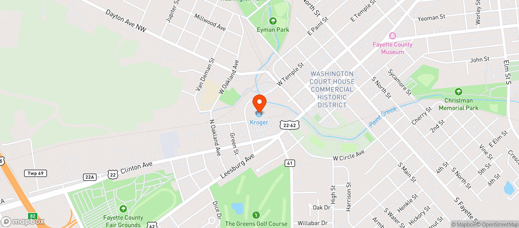 Map showing Kroger
