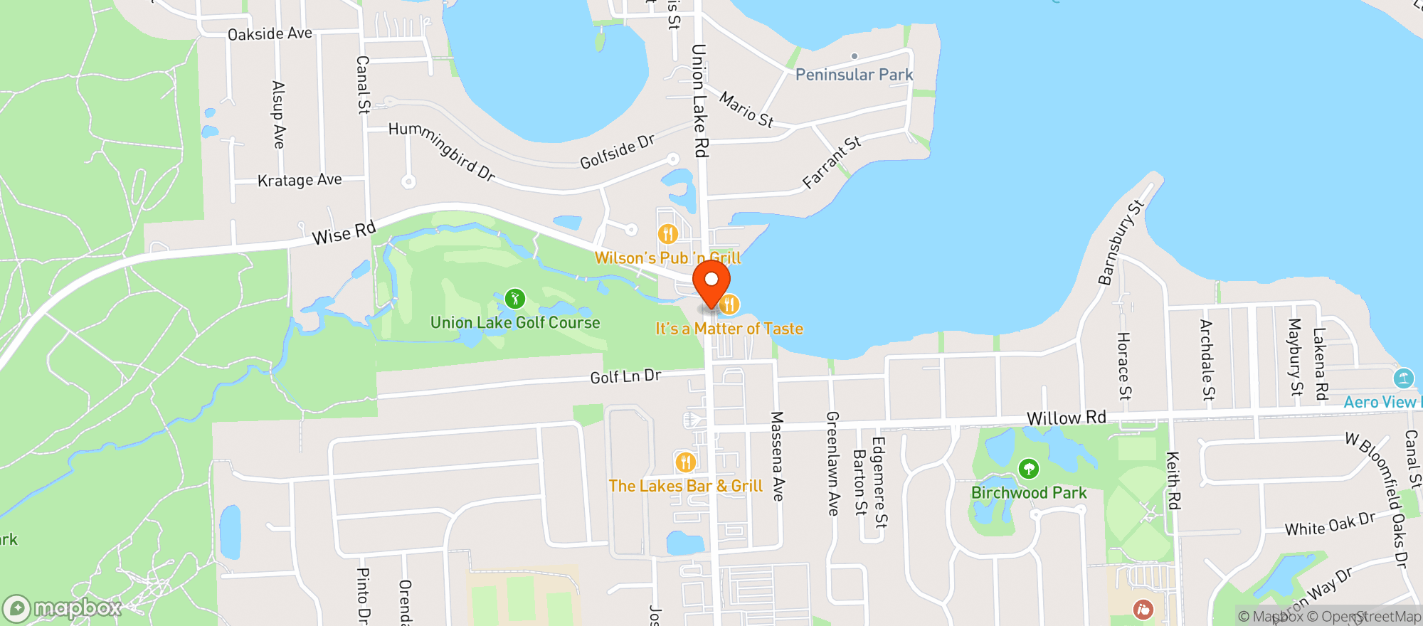 Map showing Aurora On The Lake