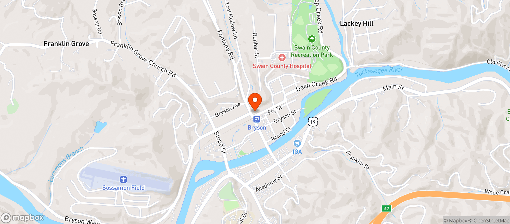 Map showing Anthonys Pizzeria
