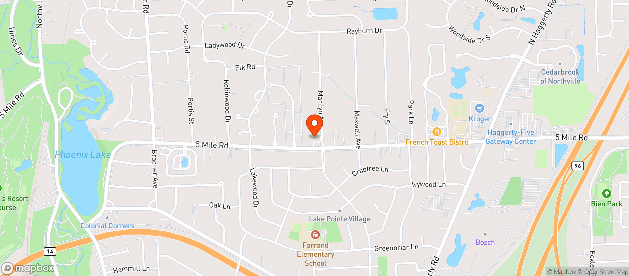 Map showing D/B/A Rumi's Passion Gluten Free Bakery