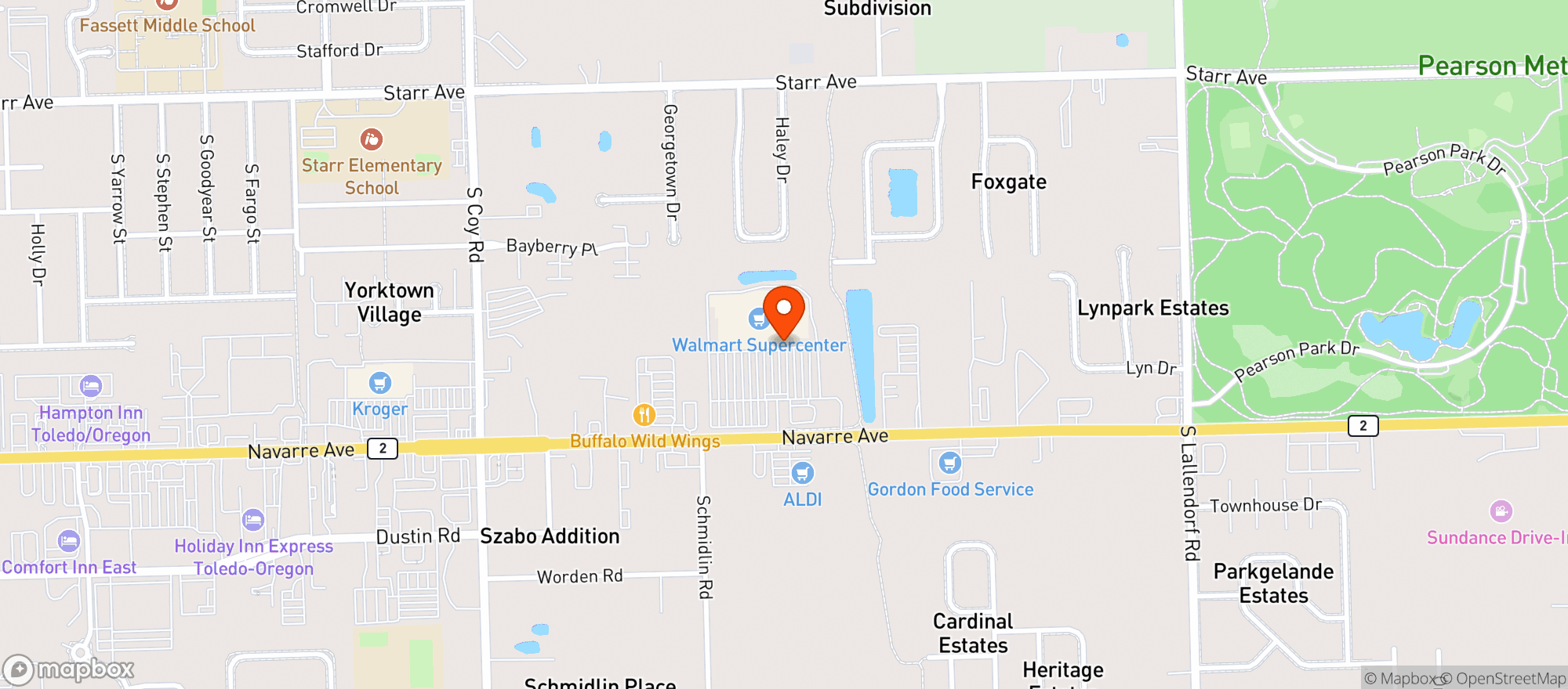 Map showing Walmart Supercenter