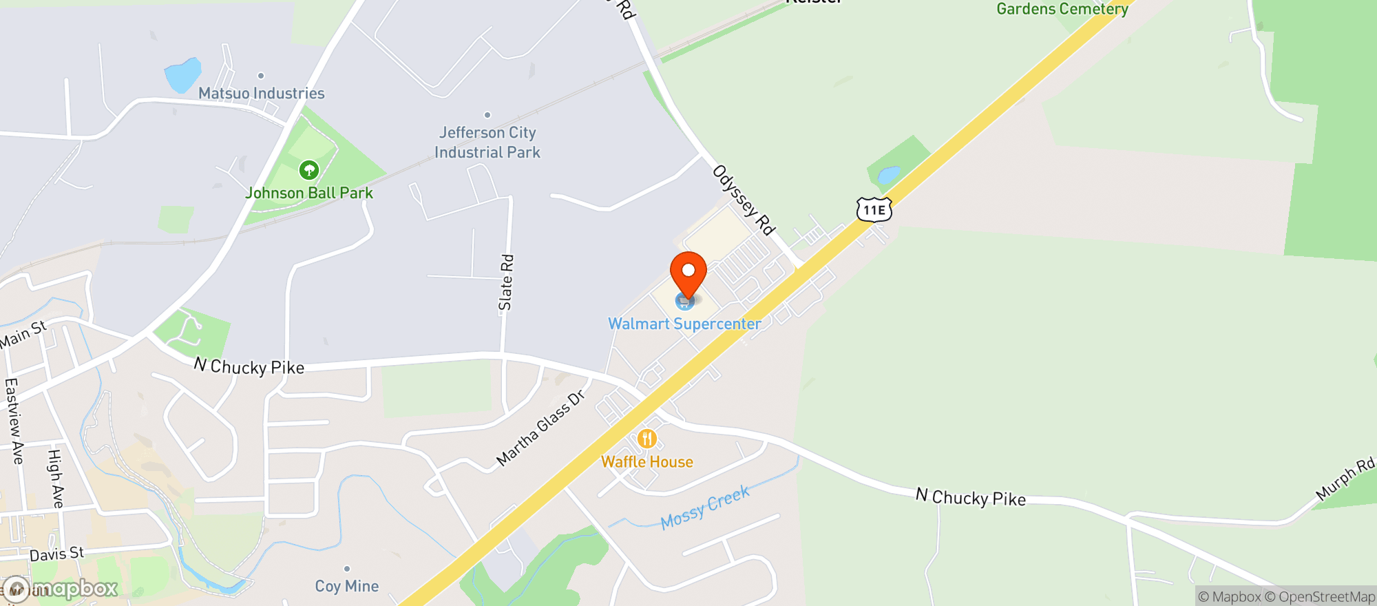 Map showing Walmart Supercenter