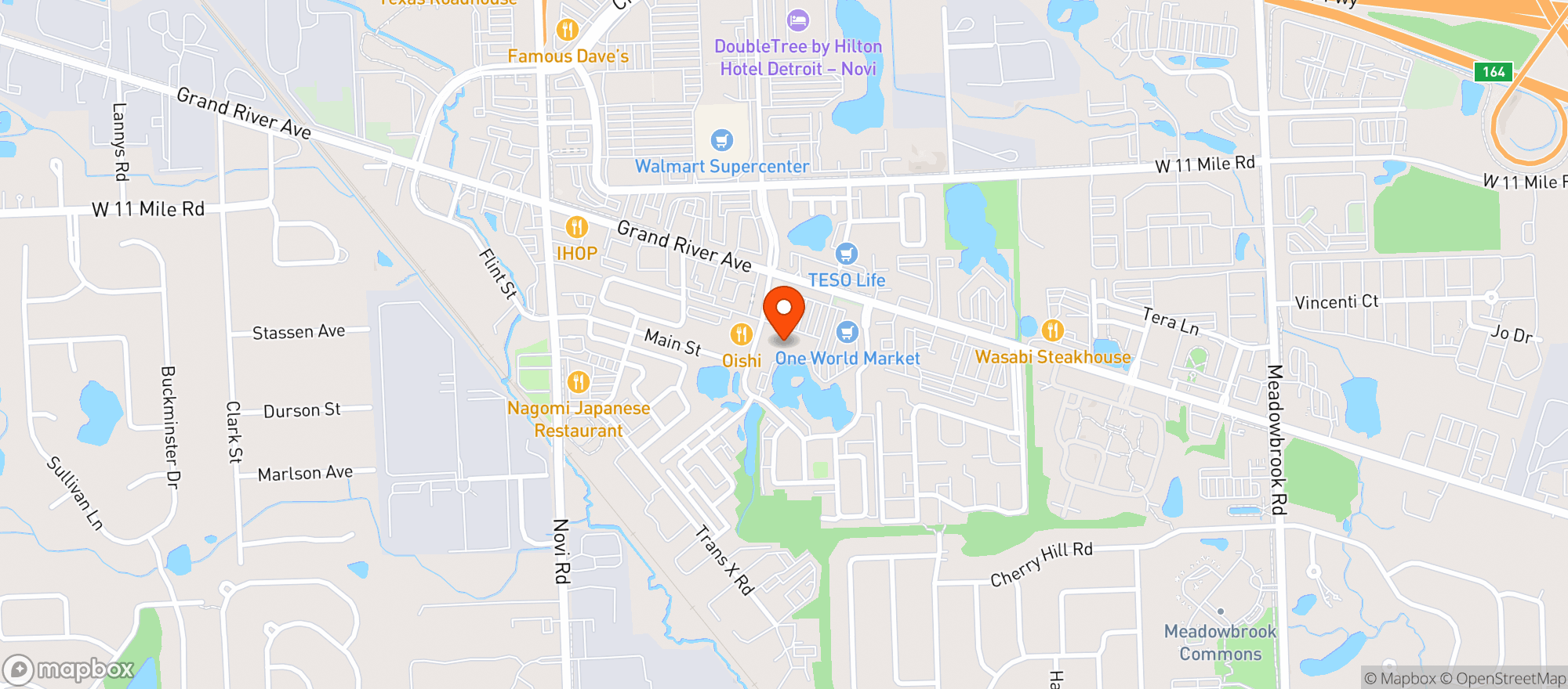 Map showing Better Health Market & Cafe