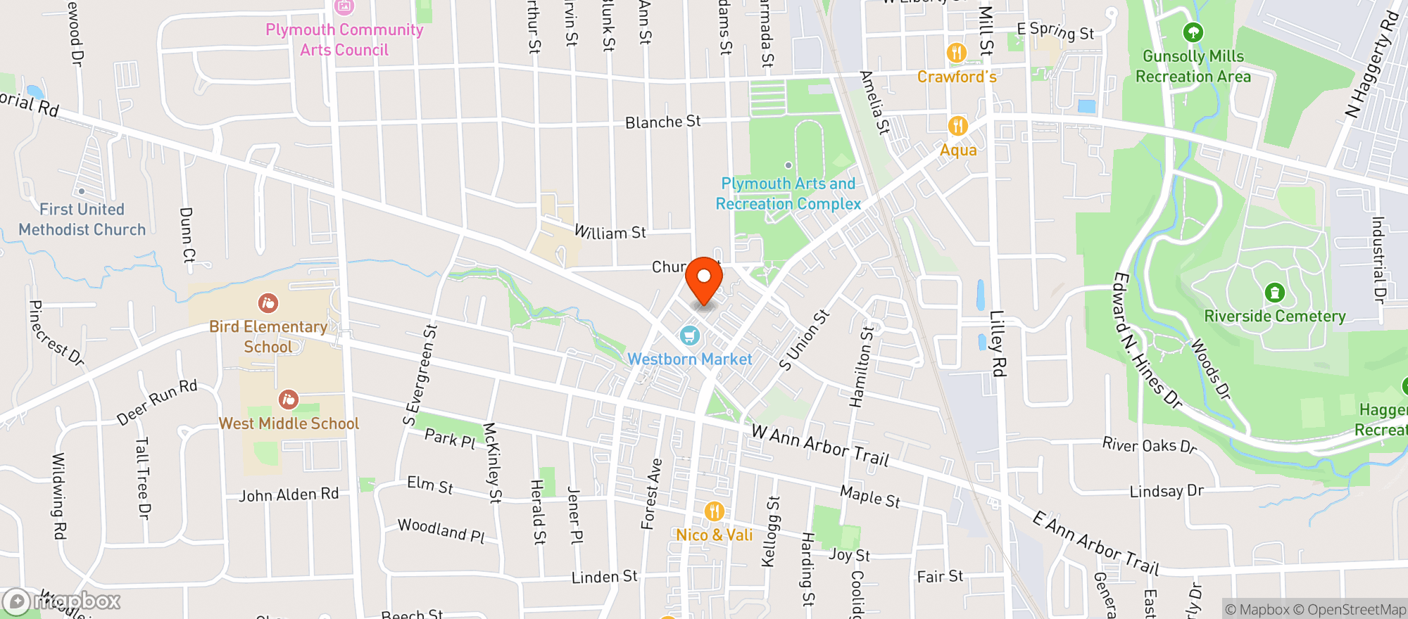 Map showing Stellas Black Dog Tavern