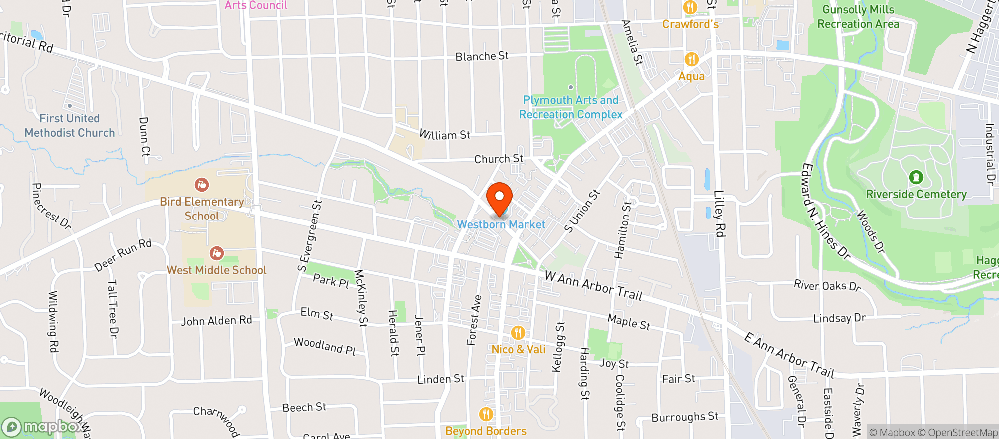 Map showing The Post Local Bistro