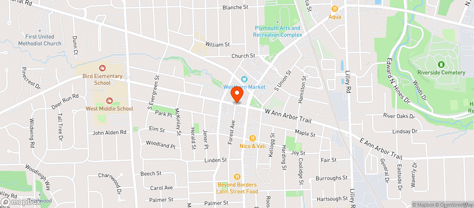 Map showing Ironwood Grill