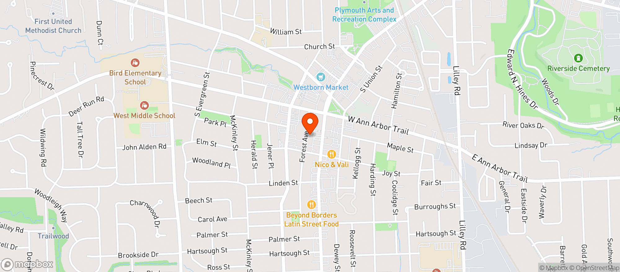 Map showing Barrio Cocina Y Tequileria