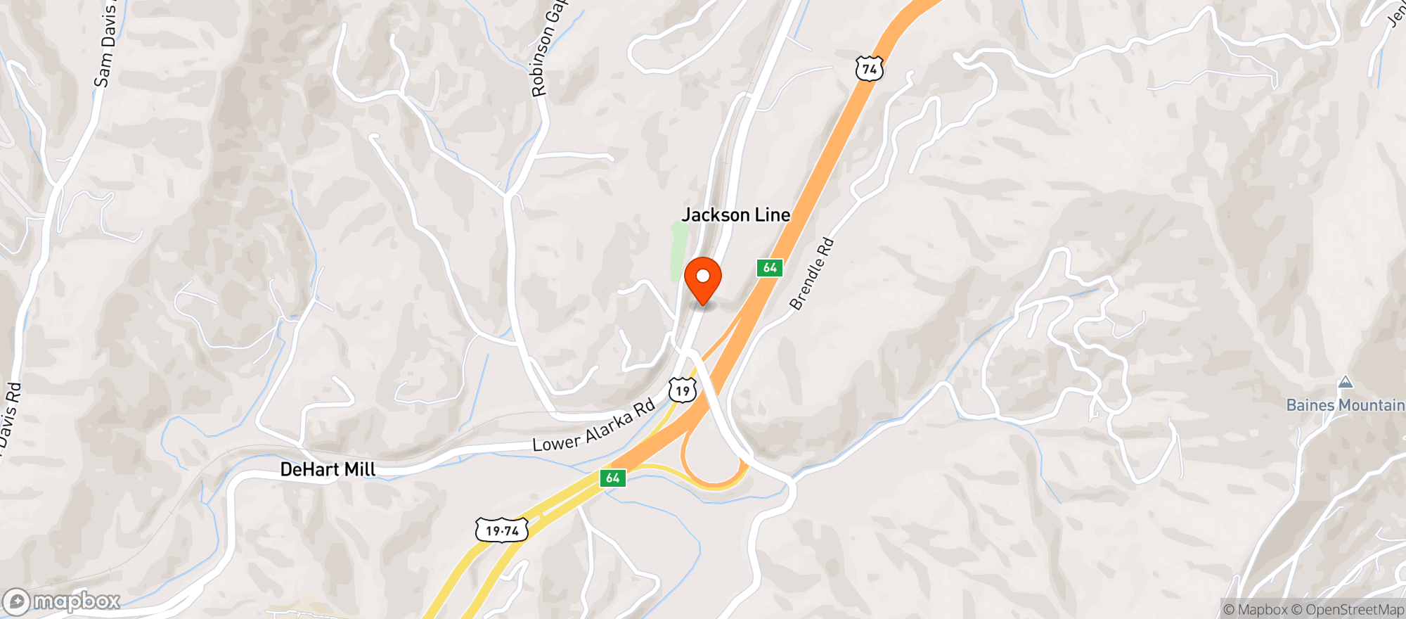Map showing MAPCO-#0648 BRYSON CITY