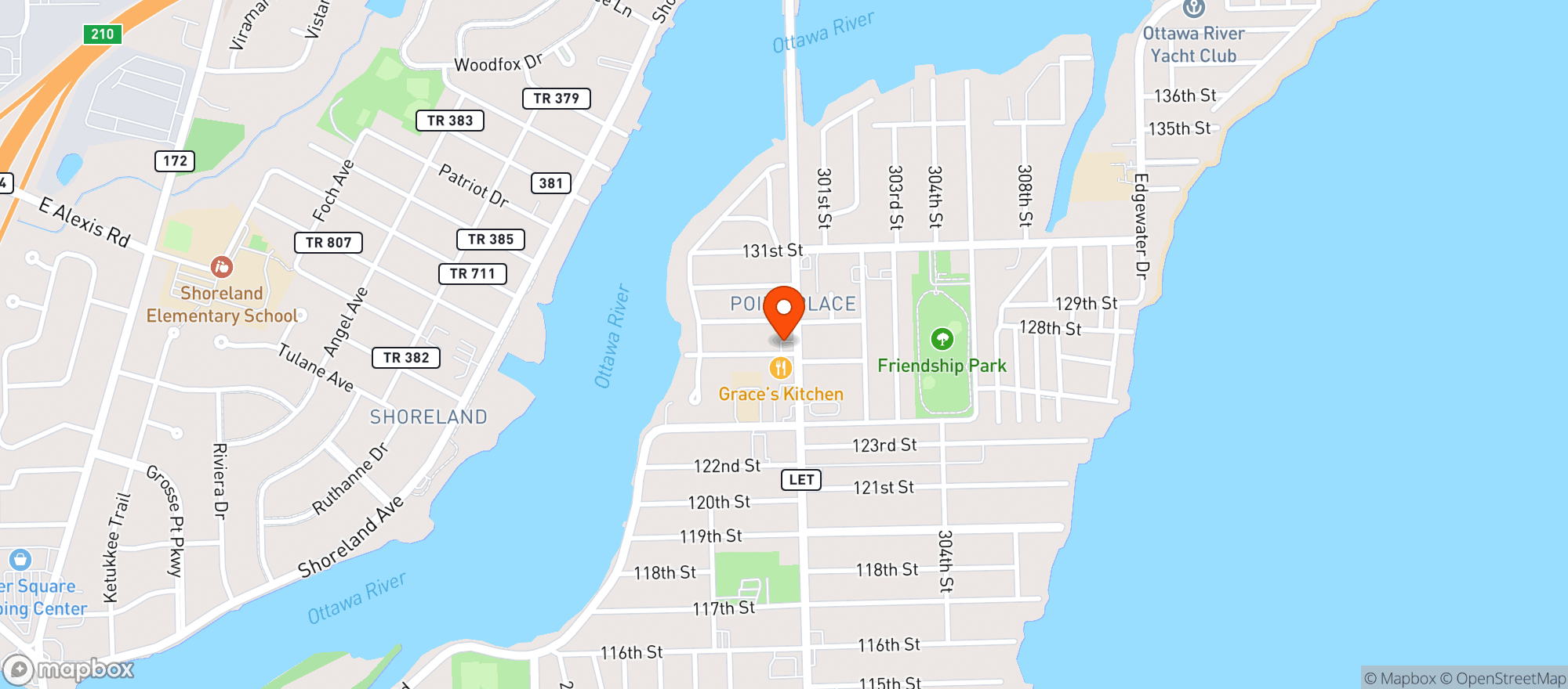 Map showing Whales Tale Tavern