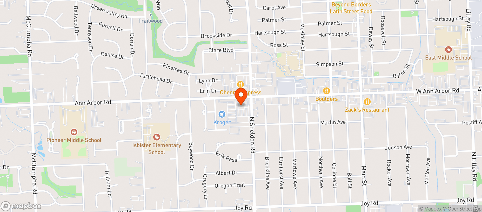 Map showing Better Health Store