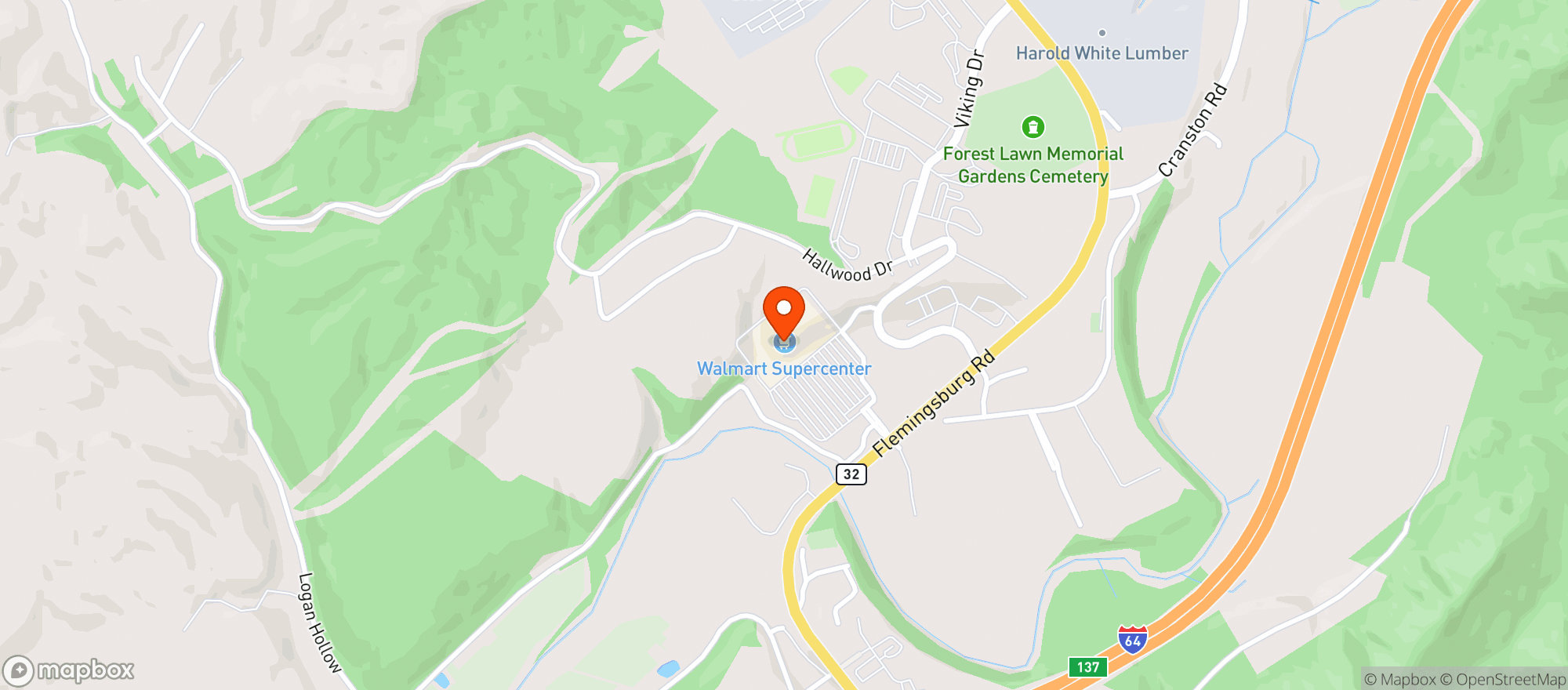 Map showing Walmart Supercenter