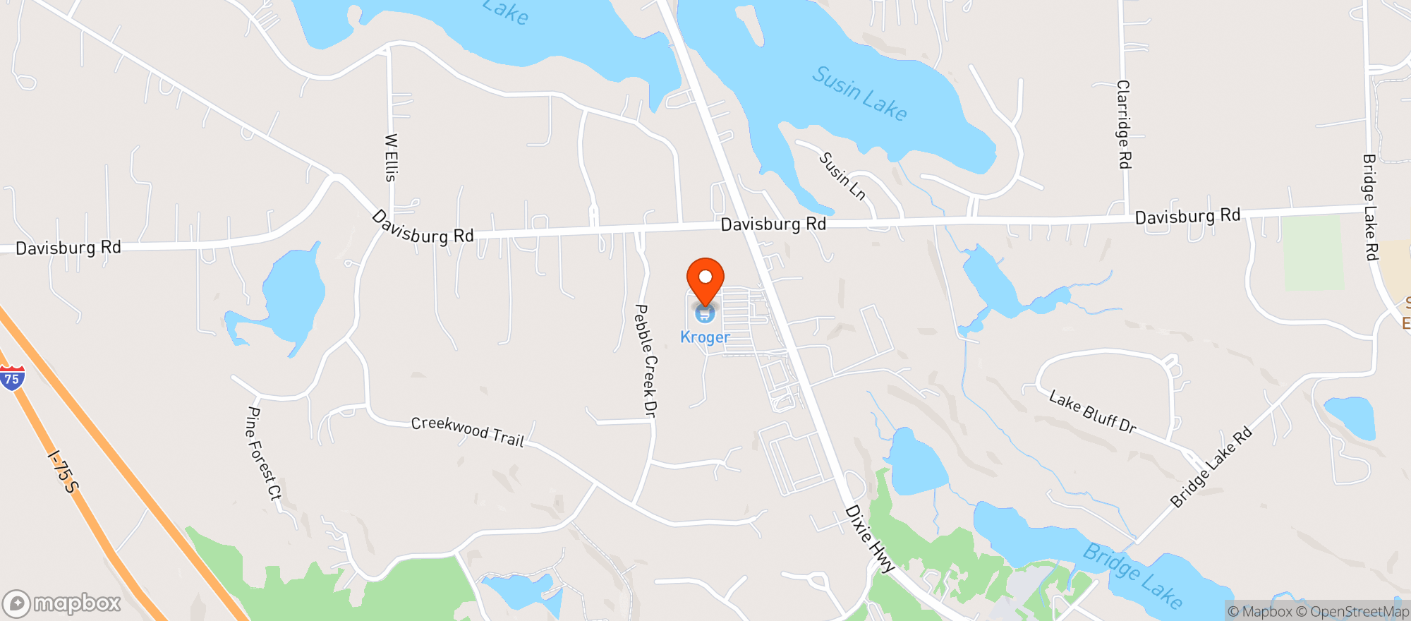 Map showing Kroger