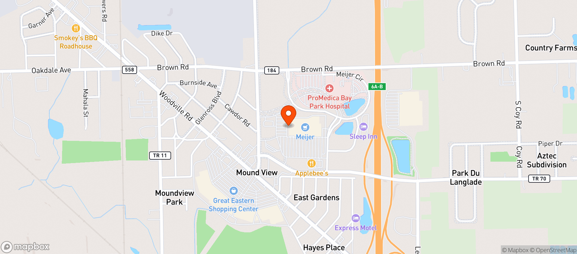 Map showing Meijer