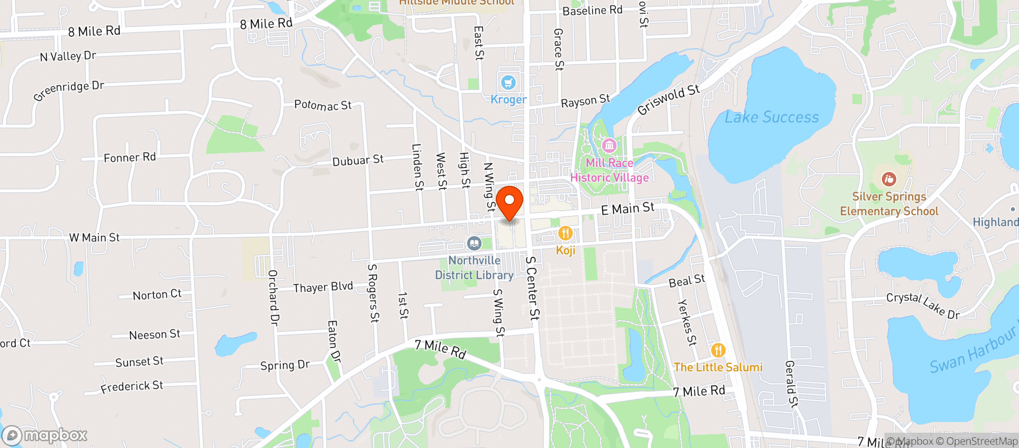 Map showing Northville Sports Den