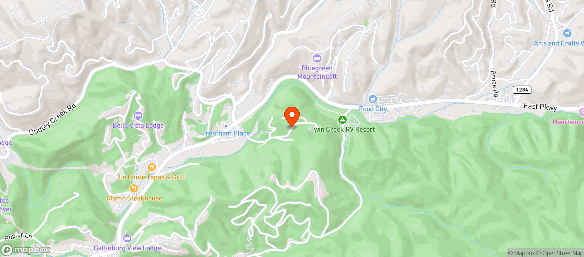 Map showing Greenbrier Restaurant