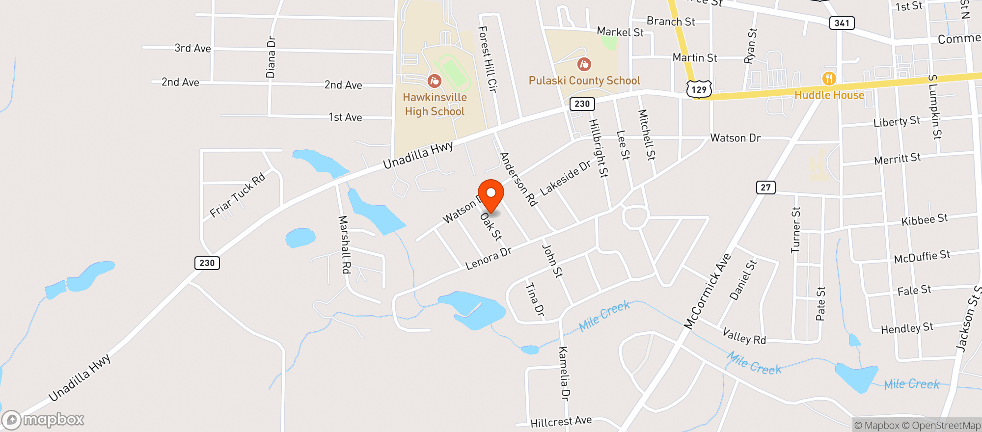 Map showing CIRCLE K #2745104