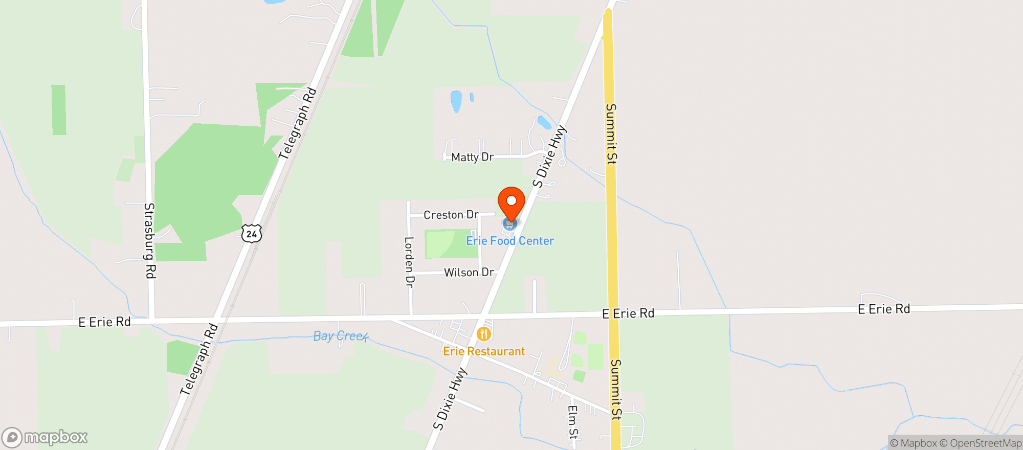 Map showing Erie Grocery