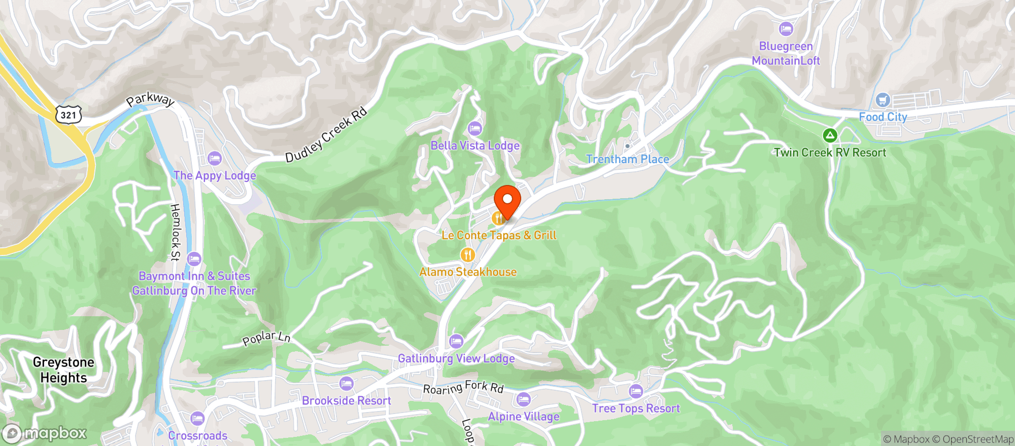 Map showing Alamo Steakhouse & Saloon
