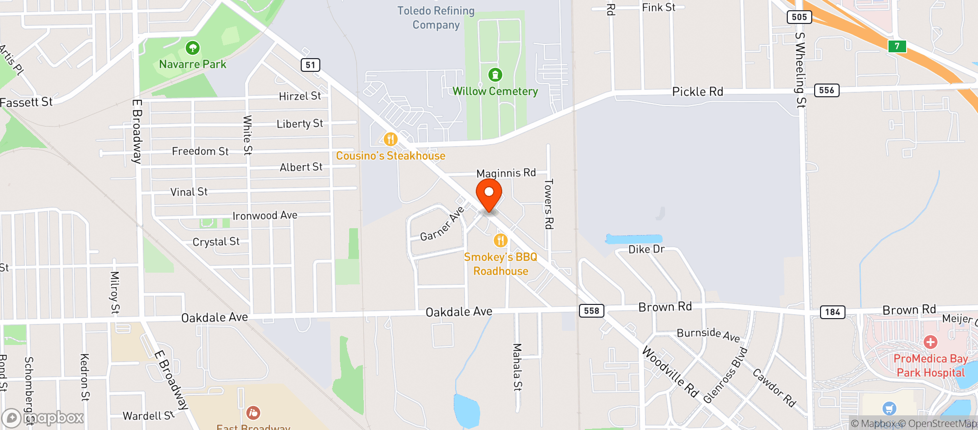 Map showing La Fiesta Oregon
