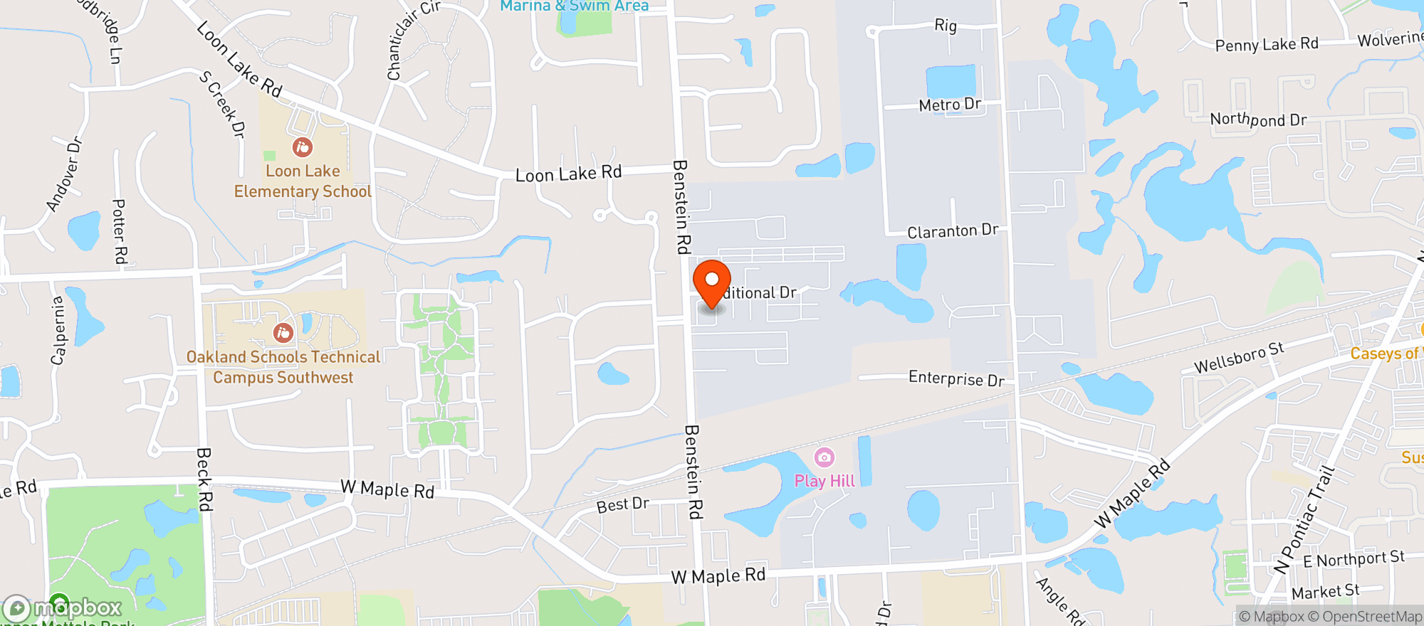 Map showing Benstein Liquor Store