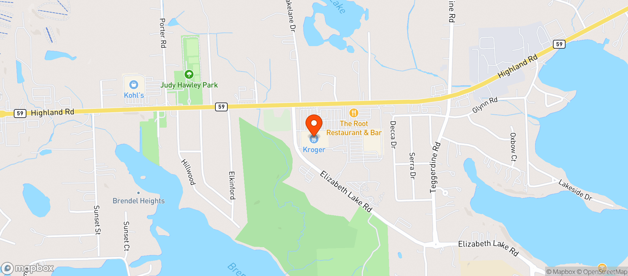 Map showing Kroger