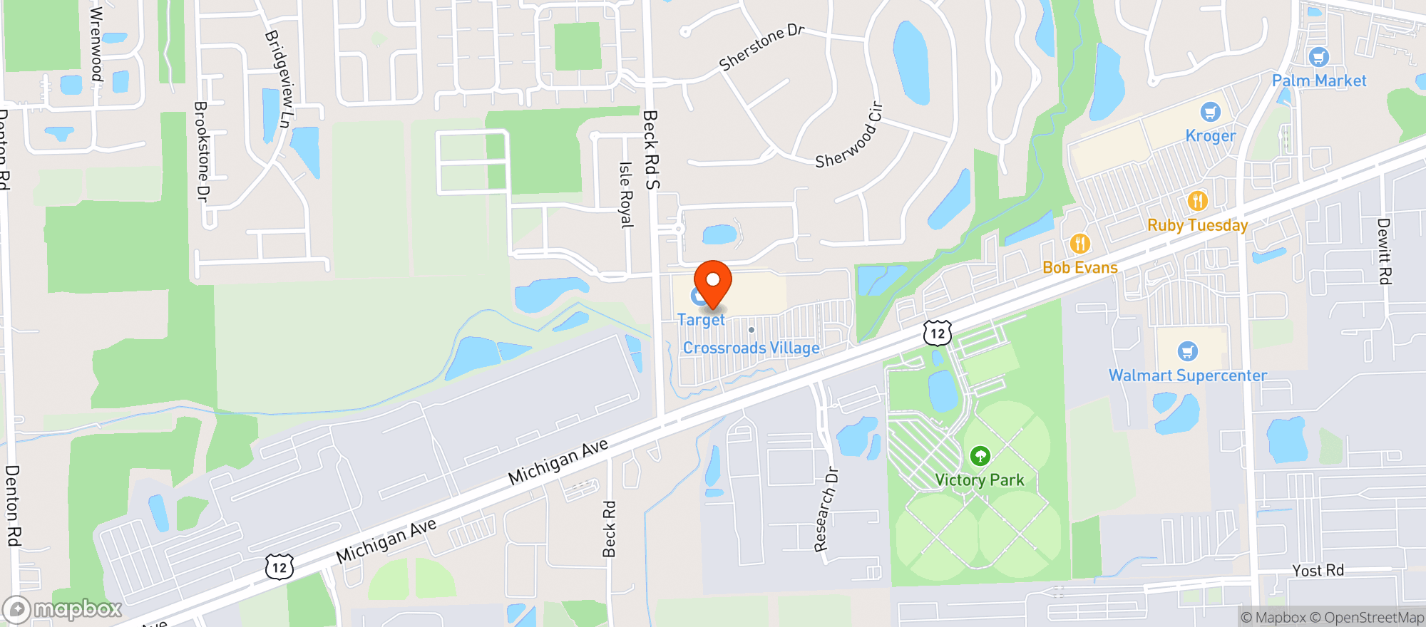 Map showing Target