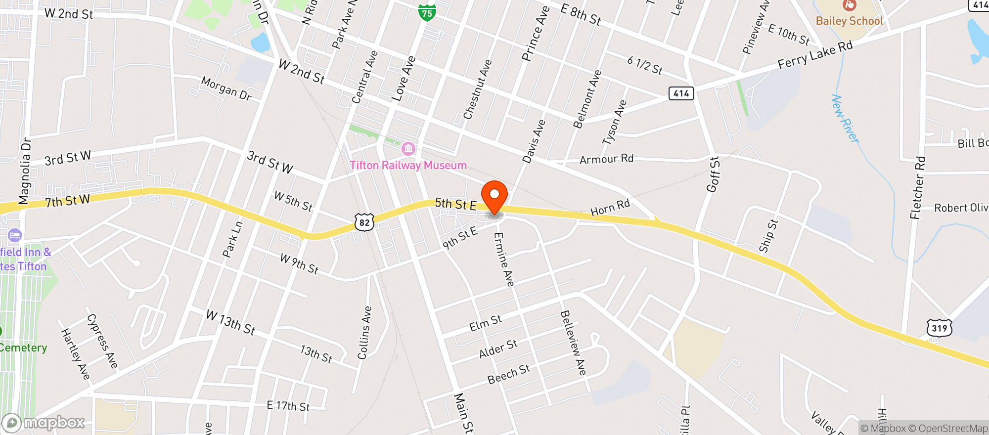 Map showing Liquor Land - Tifton