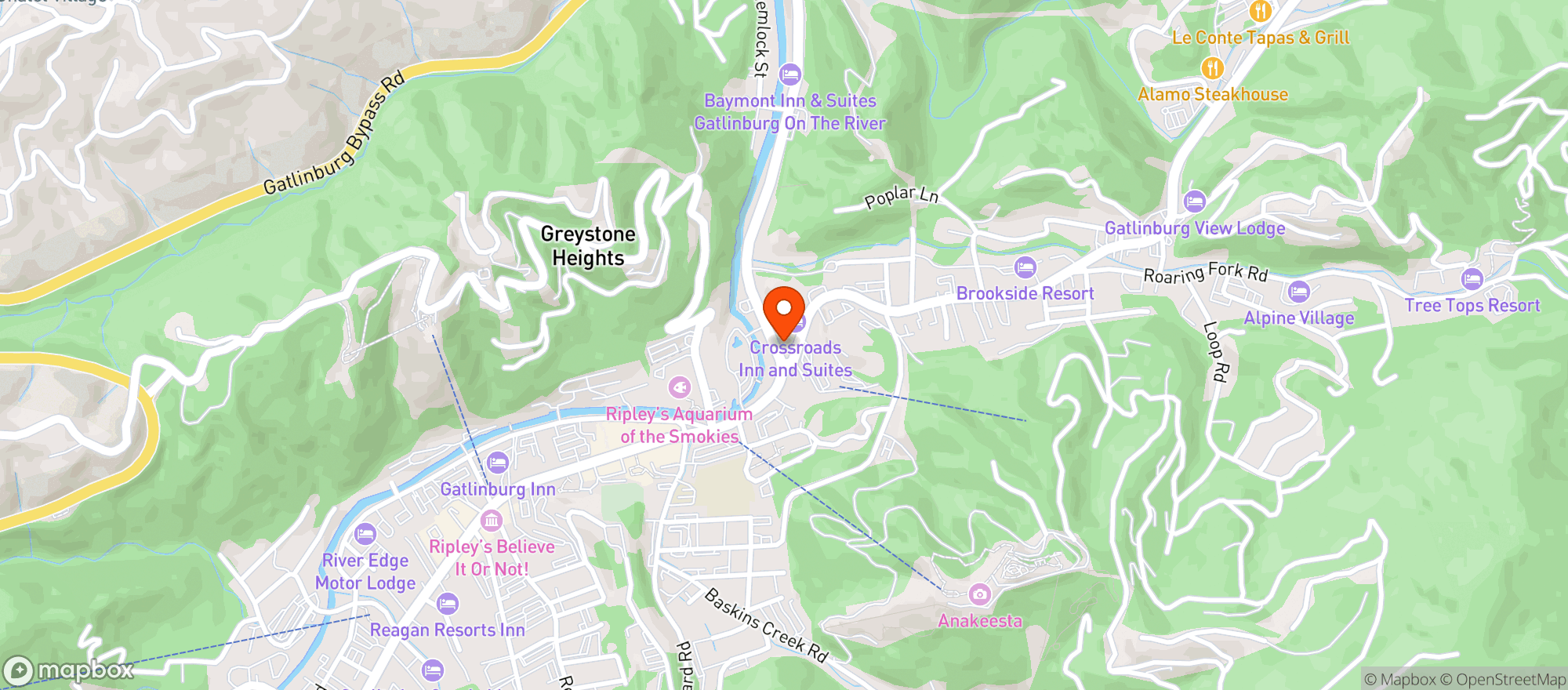 Map showing Tobias Gatlinburg