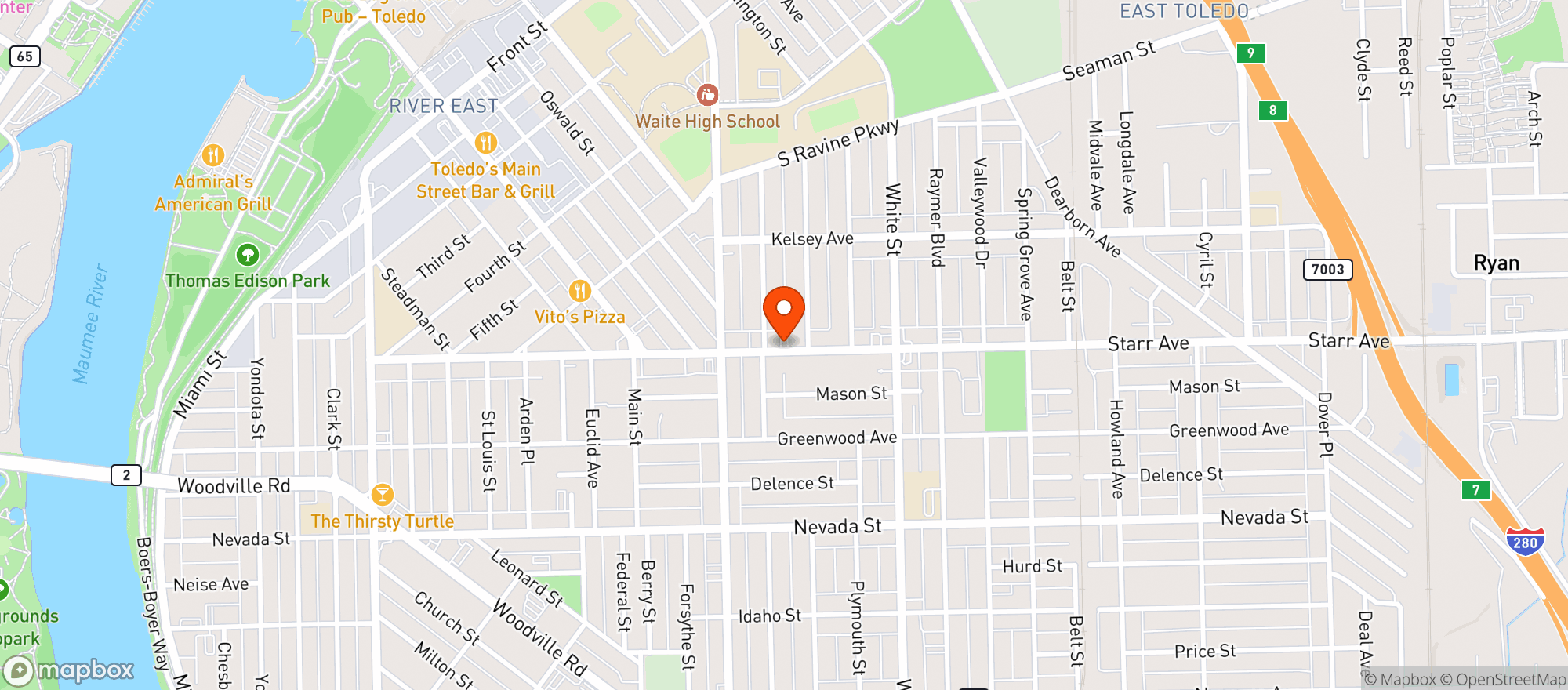 Map showing Universal Mini Mart