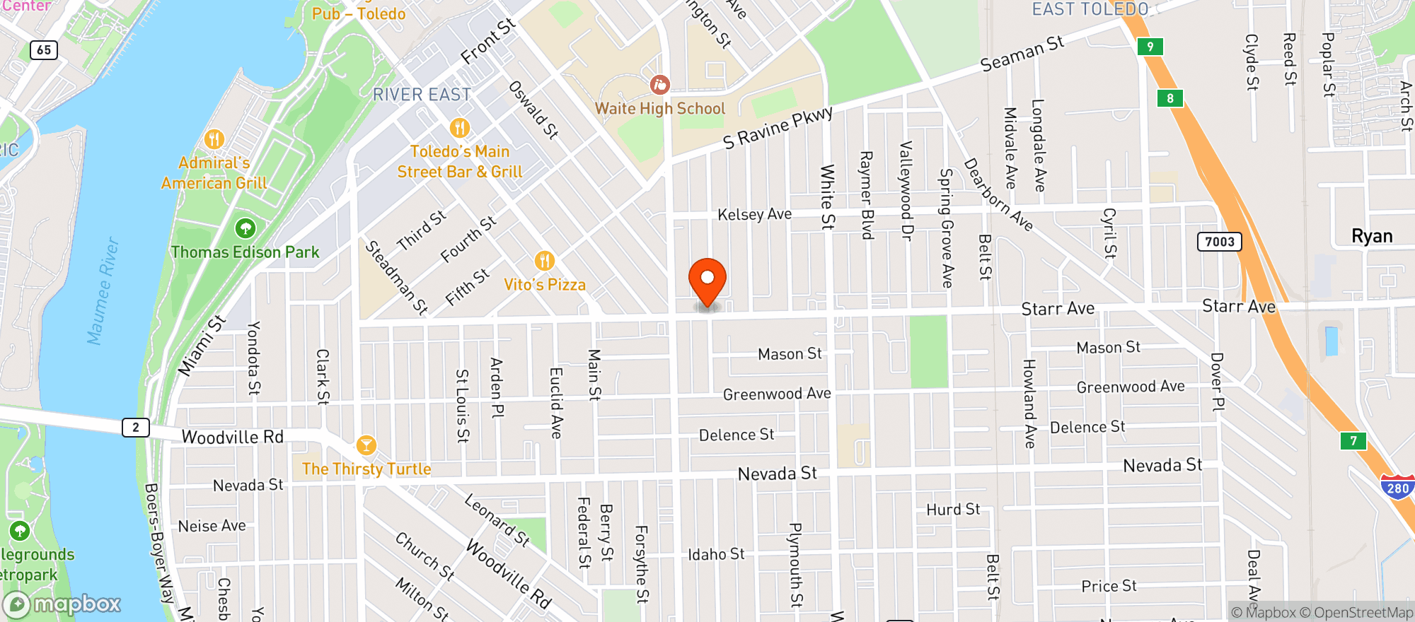 Map showing Sportsman Cafe