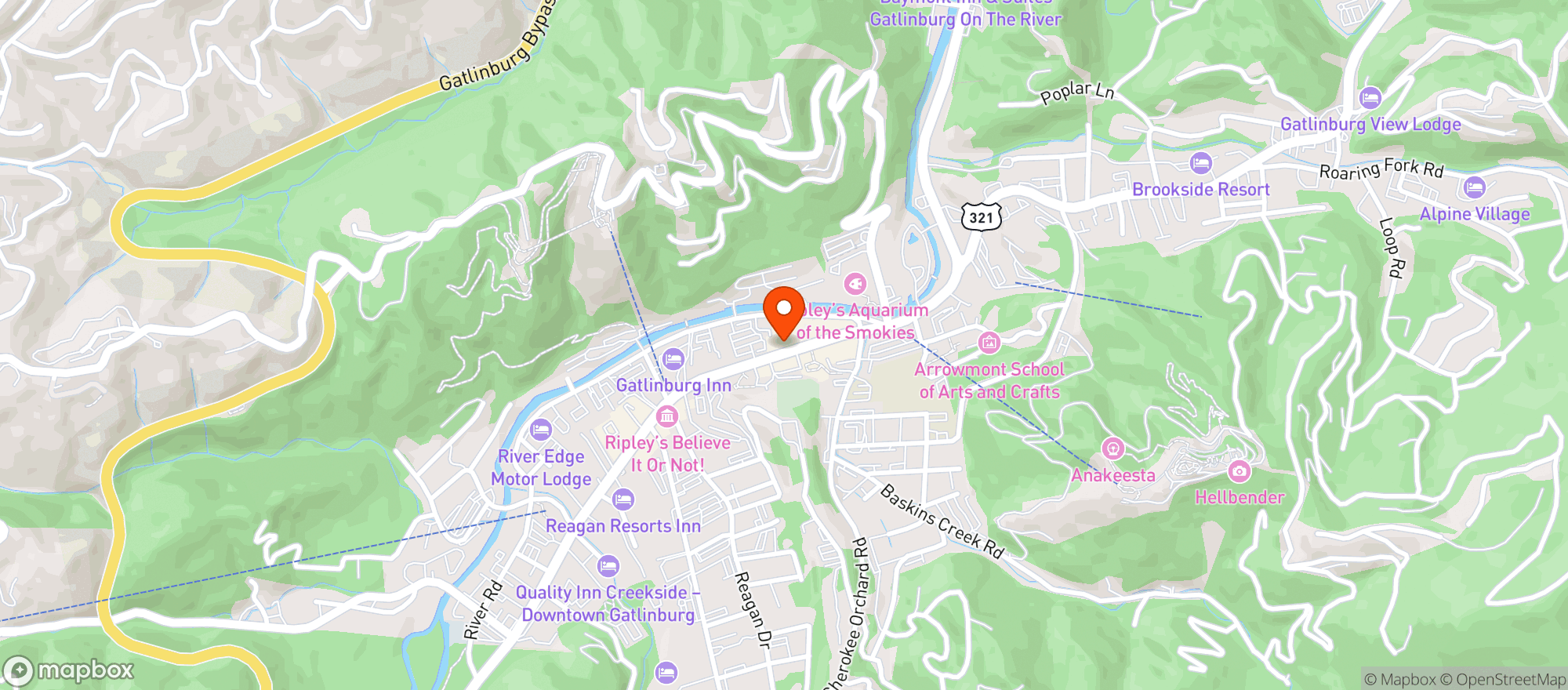 Map showing Happy Hippie Lane