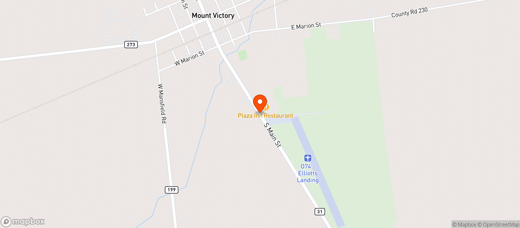 Map showing PLAZA INN FAMILY RESTAURANT