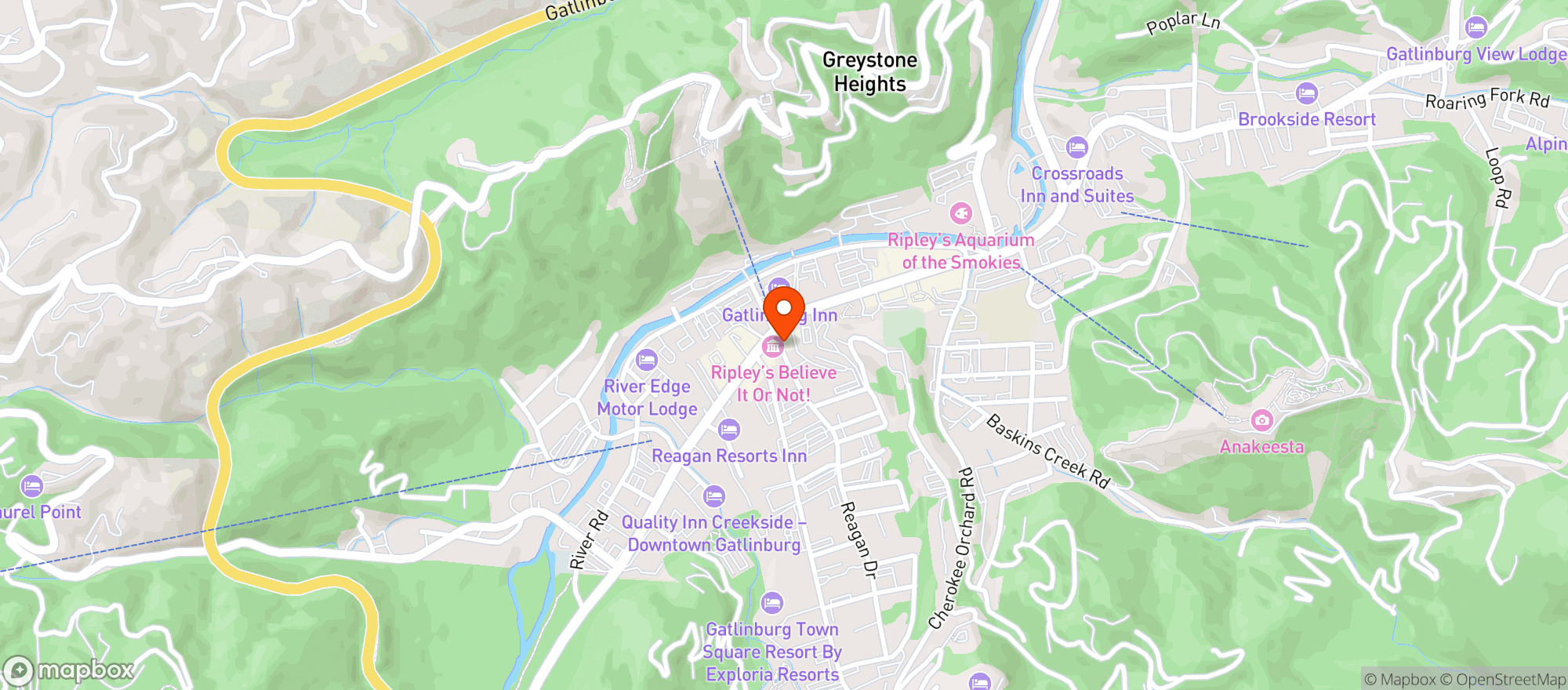 Map showing Shamrock Lounge