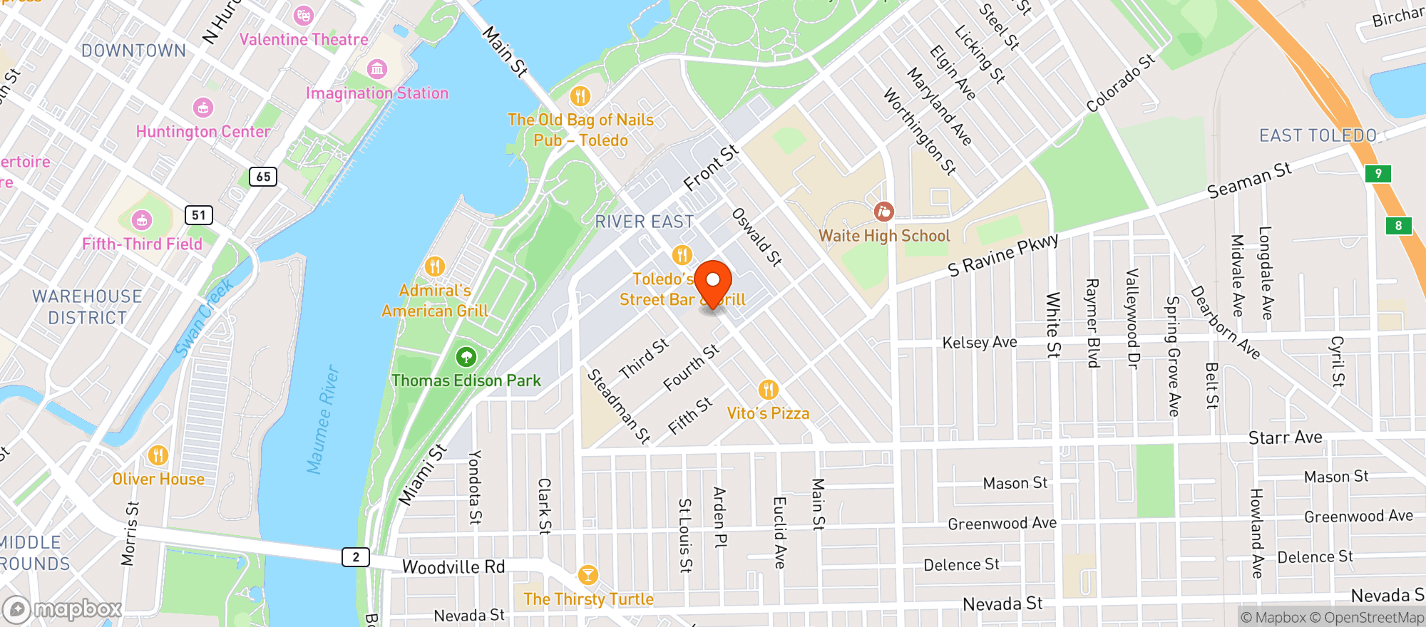 Map showing Frankies