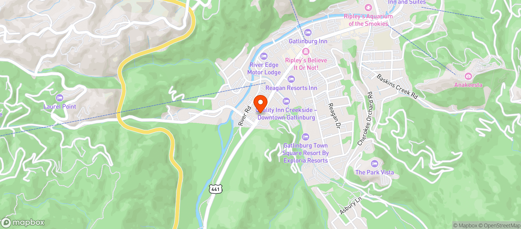 Map showing Gateway Package Store