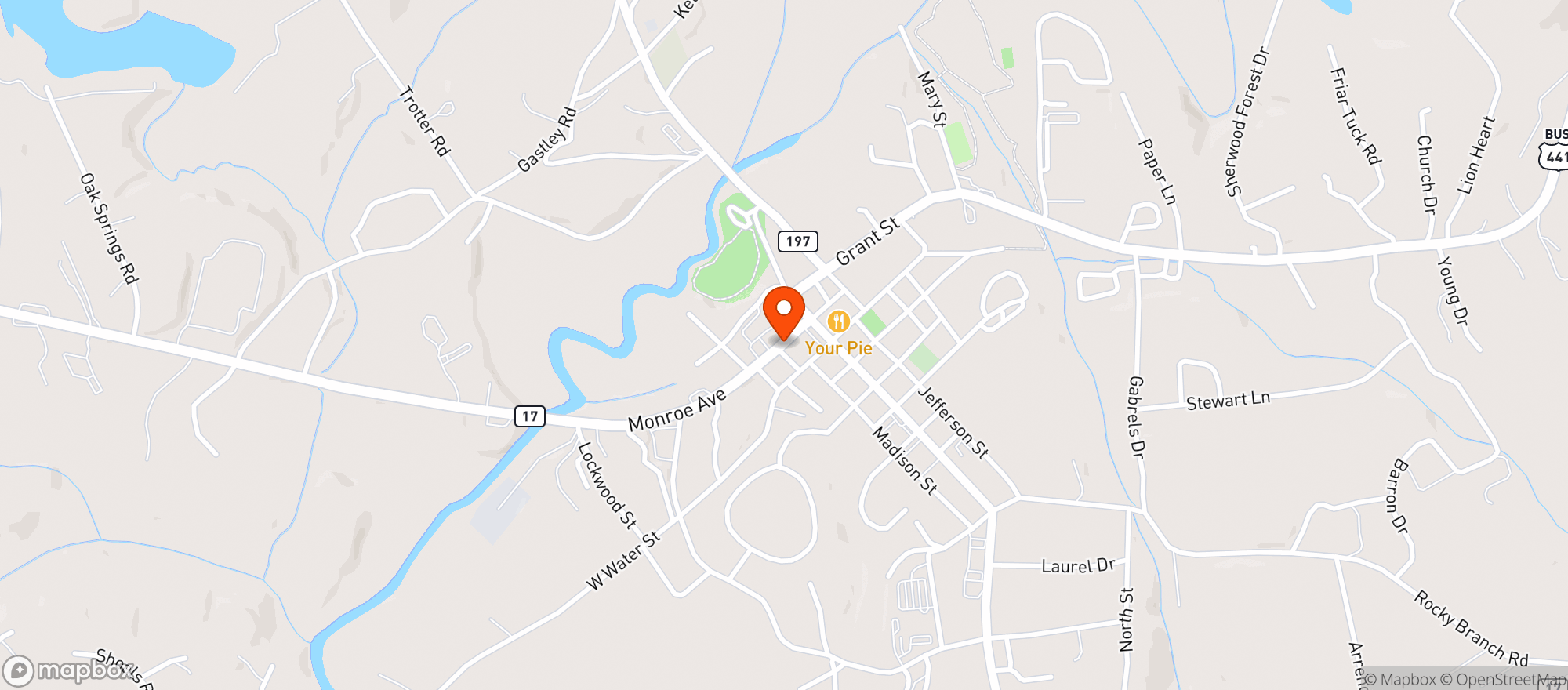 Map showing Oasis Bar & Grill