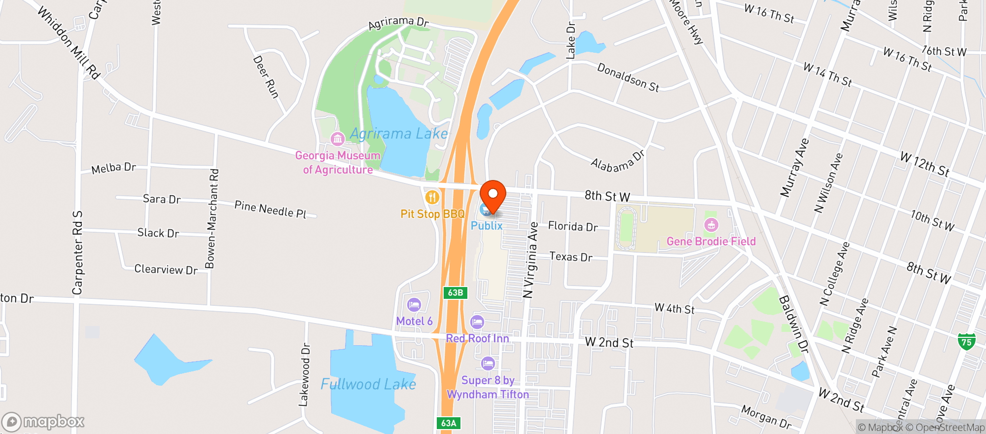 Map showing Publix
