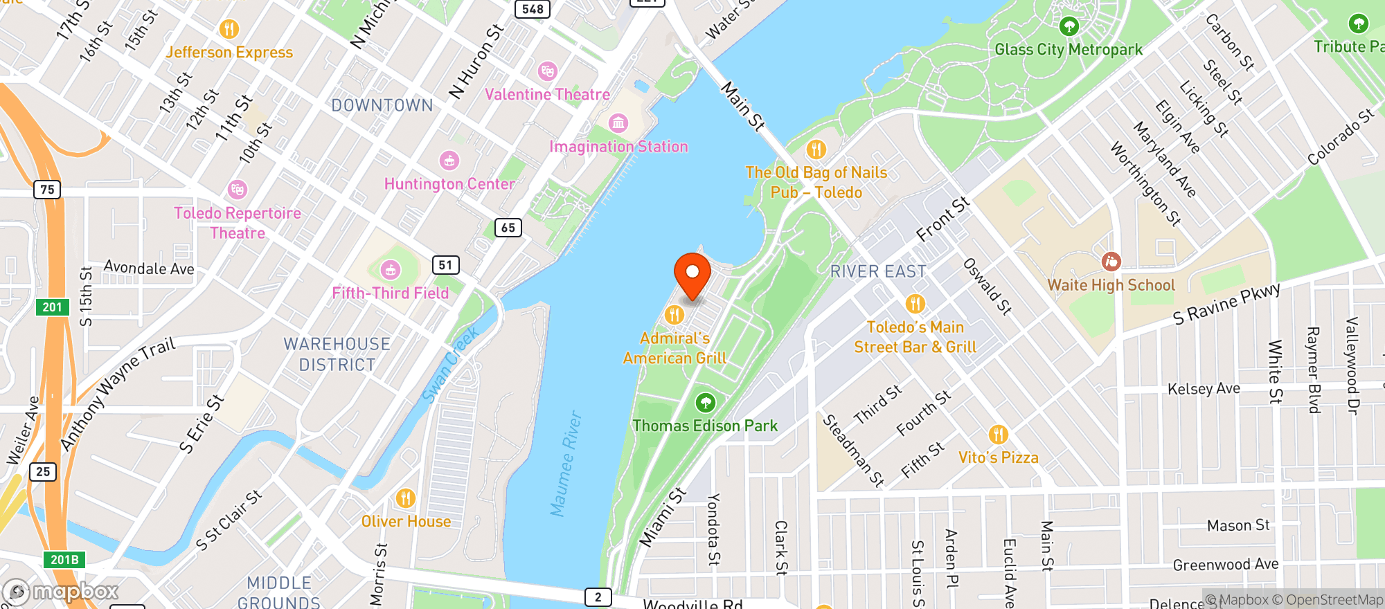 Map showing Real Seafood Company